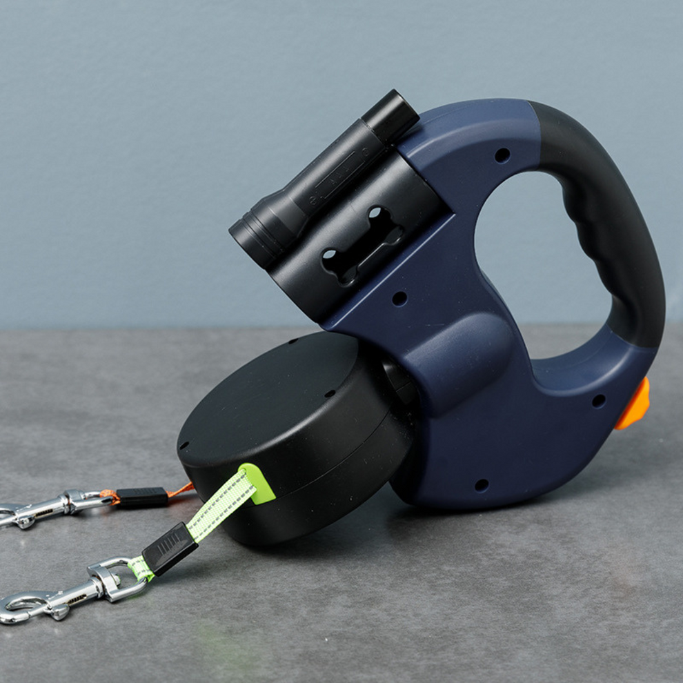 DualDog™ — Samonavíjecí 360° rotační vodítko pro dva psy